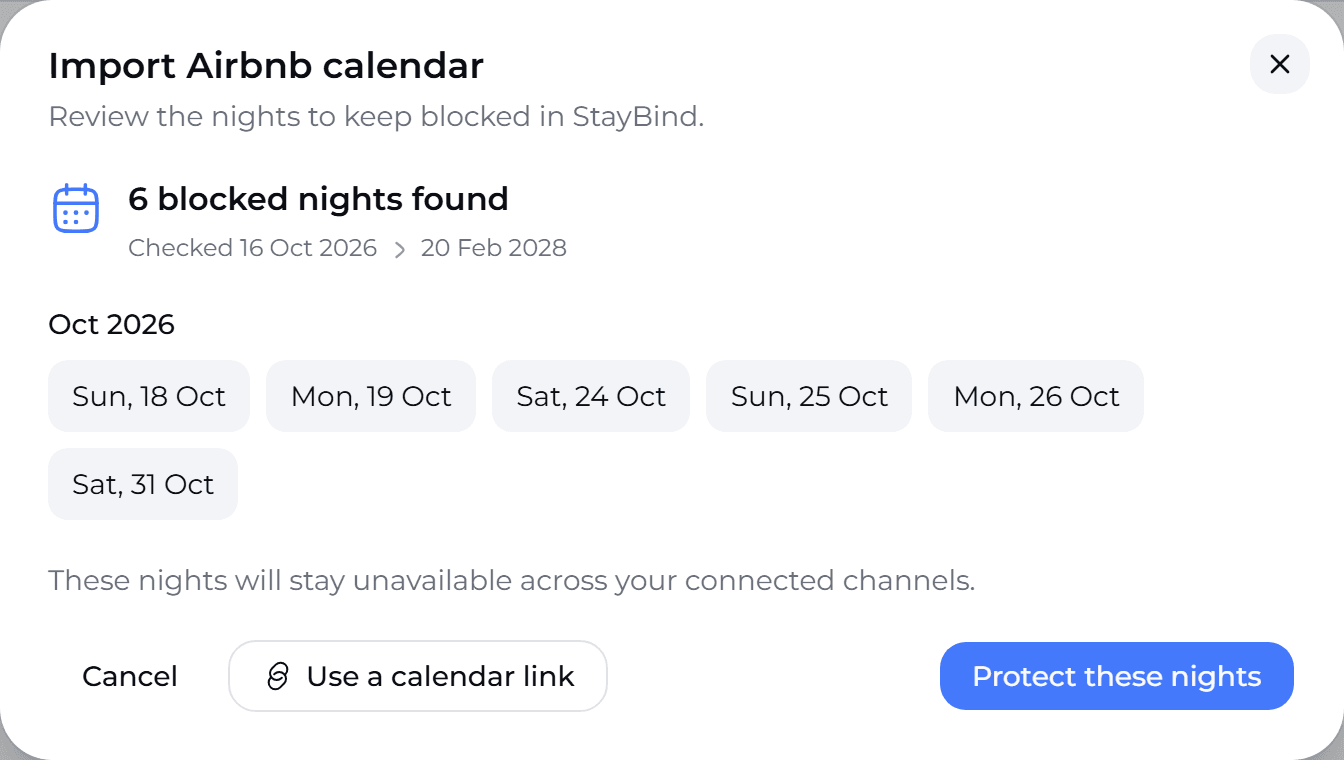 Import the Airbnb calendar