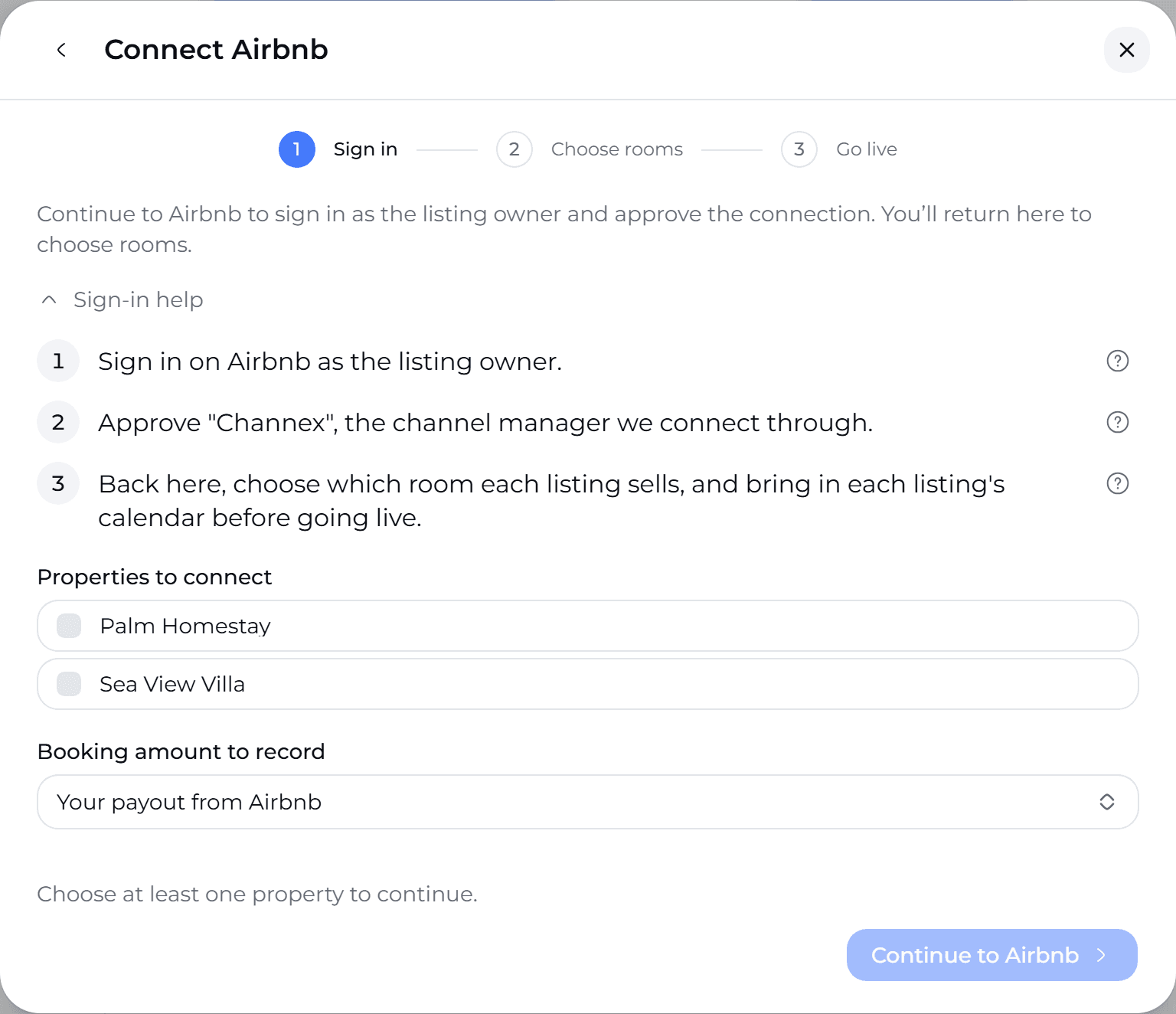 Sign-in help, open