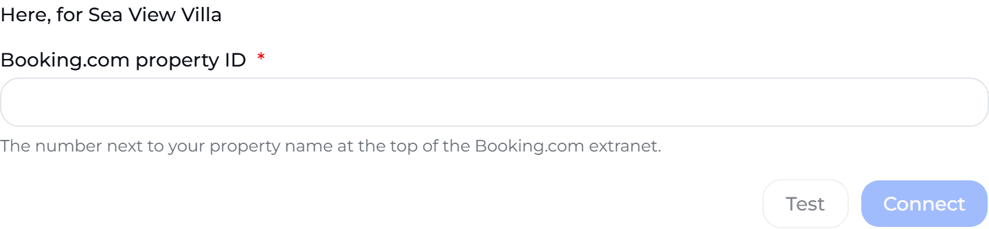 The Booking.com property ID field